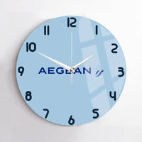 Thumbnail for Aegean Airlines design on light blue no frame wall clock