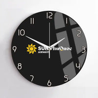 Thumbnail for Sun Phu Quoc Airways design on black no frame wall clock