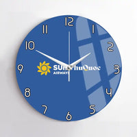 Thumbnail for Sun Phu Quoc Airways design on blue no frame wall clock