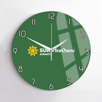 Thumbnail for Sun Phu Quoc Airways design on green no frame wall clock