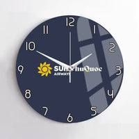 Thumbnail for Sun Phu Quoc Airways design on navy blue no frame wall clock