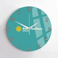Thumbnail for Sun Phu Quoc Airways design on turquoise no frame wall clock