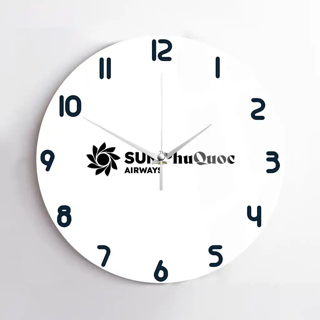 Sun Phu Quoc Airways design on white no frame wall clock
