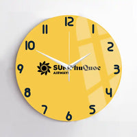 Thumbnail for Sun Phu Quoc Airways design on yellow no frame wall clock