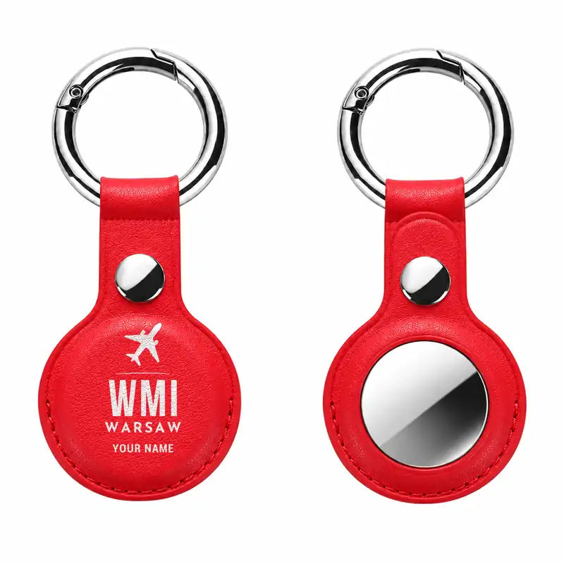 Warsaw Modlin Airport (WMI) AirTag Cases - Red + Name