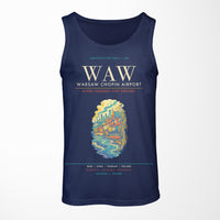 Thumbnail for Warsaw Chopin Airport WAW Tank Top - Dark Blue