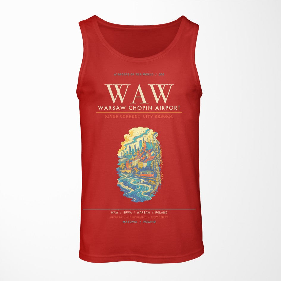 Warsaw Chopin Airport WAW Tank Top - Red