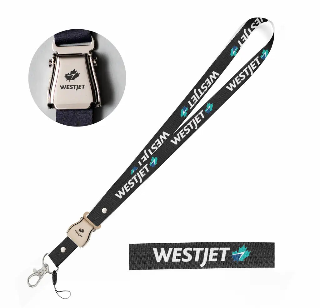 WestJet Airlines seat belt lanyard - black