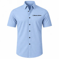 Thumbnail for Western Airlines Short Sleeve Shirt - Light Blue