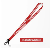 Thumbnail for Western Airlines lanyard - red