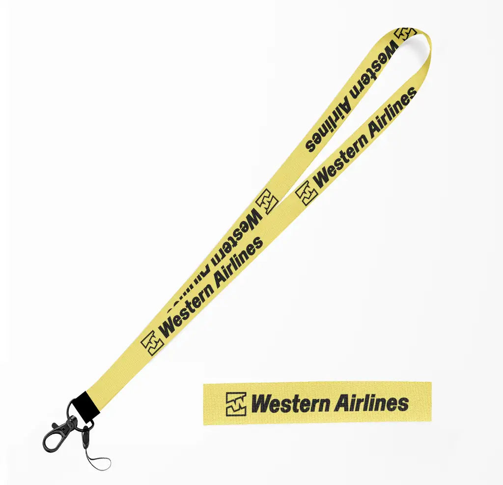 Western Airlines lanyard - yellow