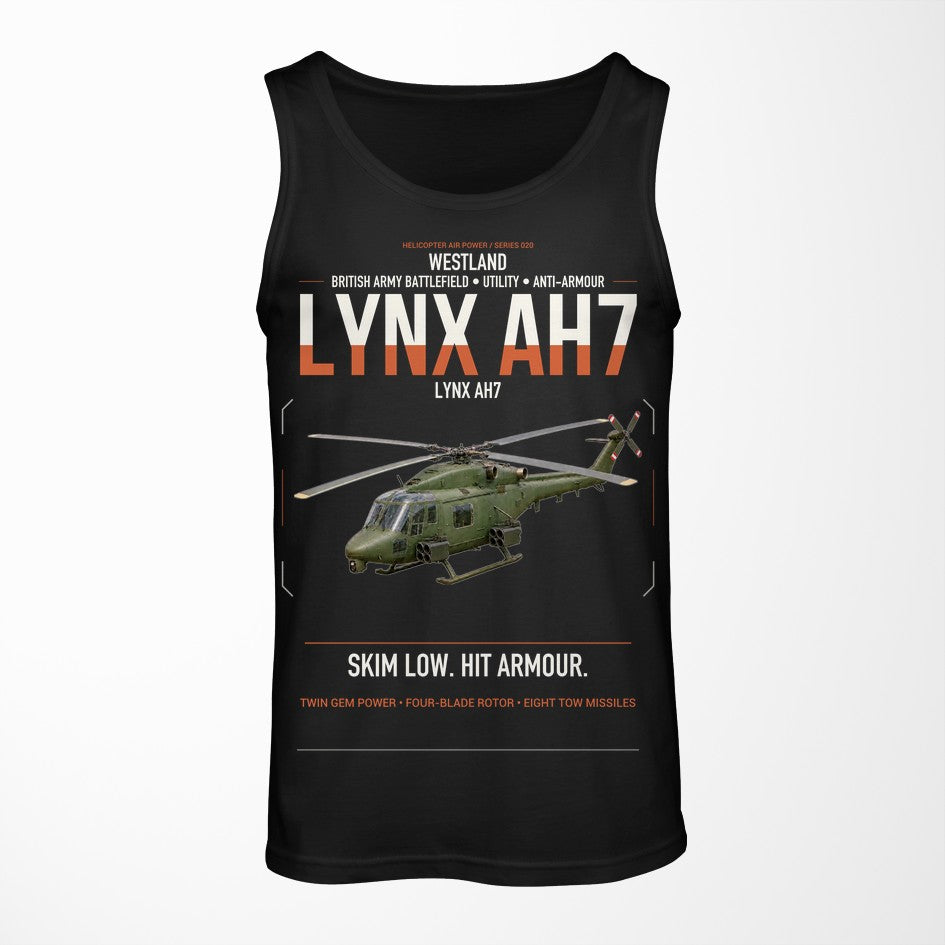 Westland Lynx AH7 design on black tank top