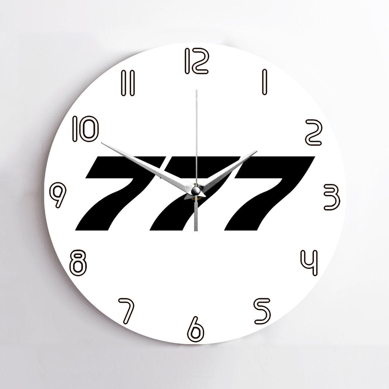 777 Flat Text Designed Wall Clocks