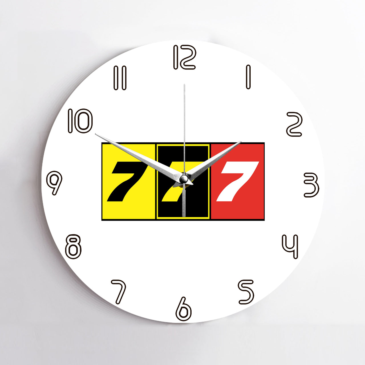 Flat Colourful 777 Designed Wall Clocks