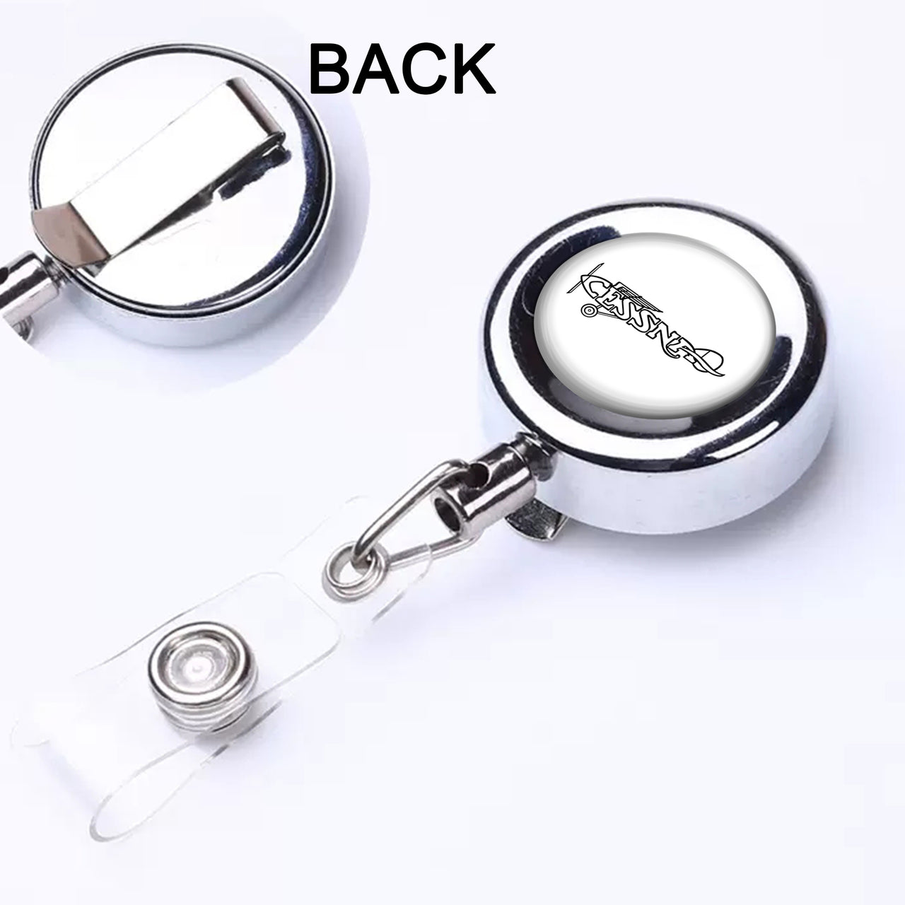 Special Cessna Text Designed Retractable ID Card Badge