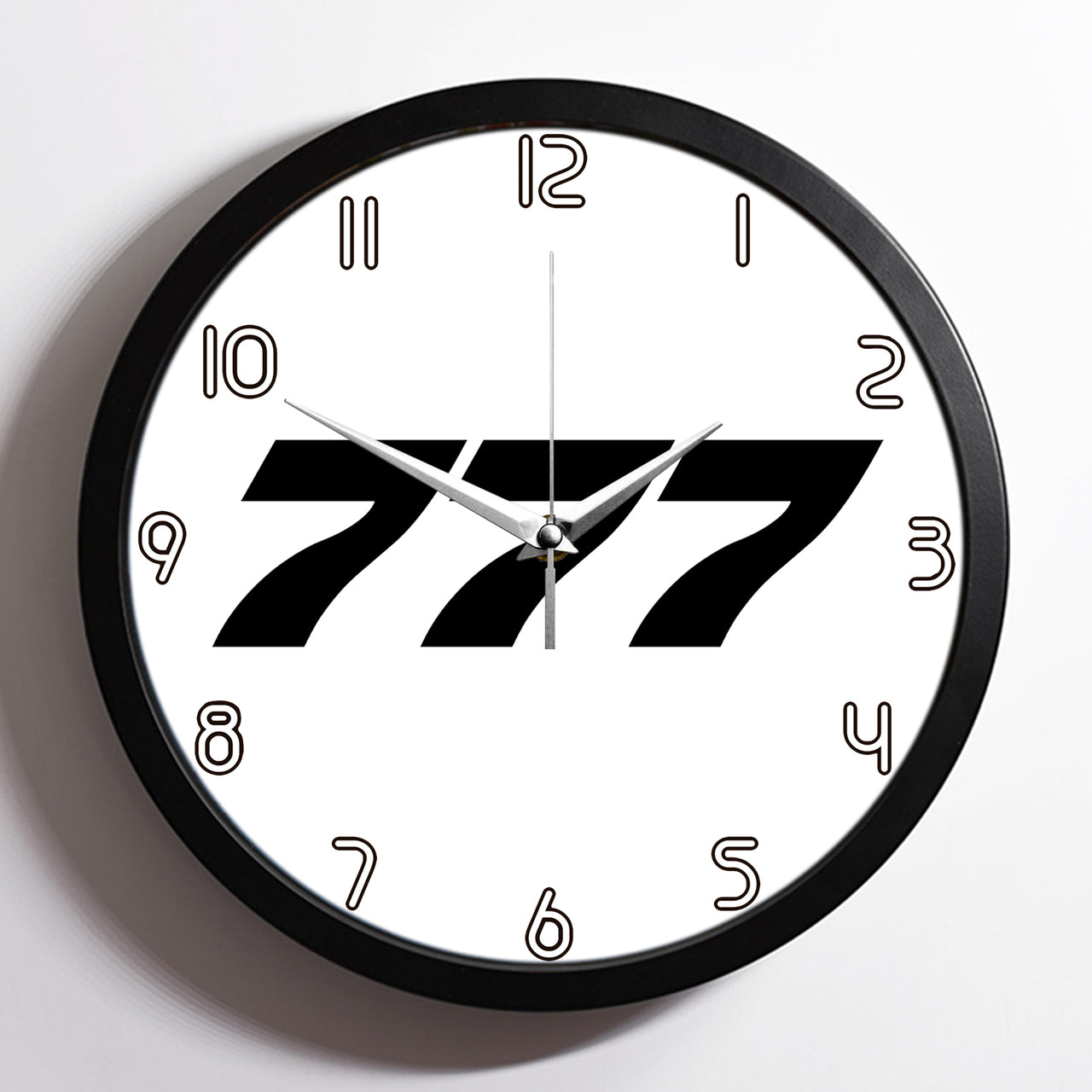 777 Flat Text Designed Wall Clocks