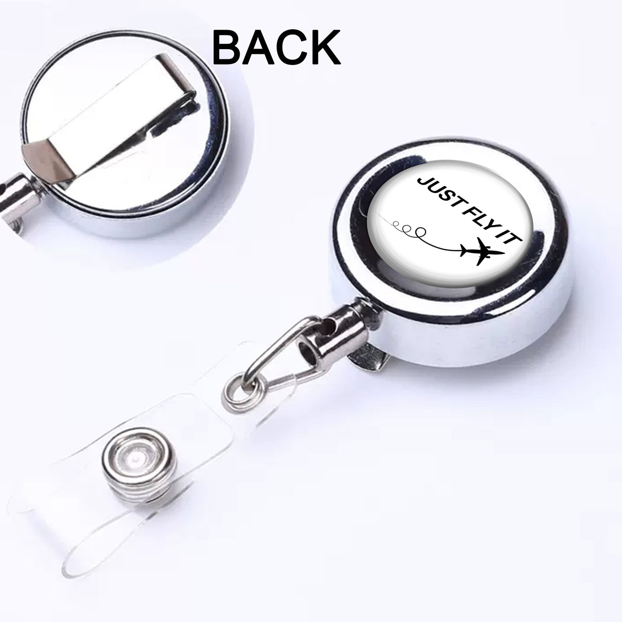 Just Fly It Designed Retractable ID Card Badge