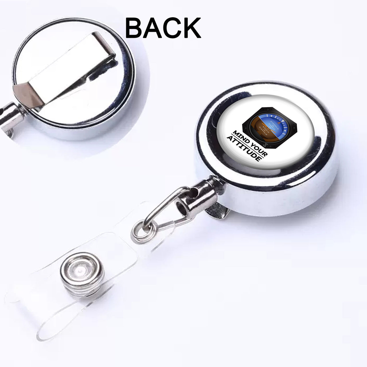 Mind Your Attitude Designed Retractable ID Card Badge