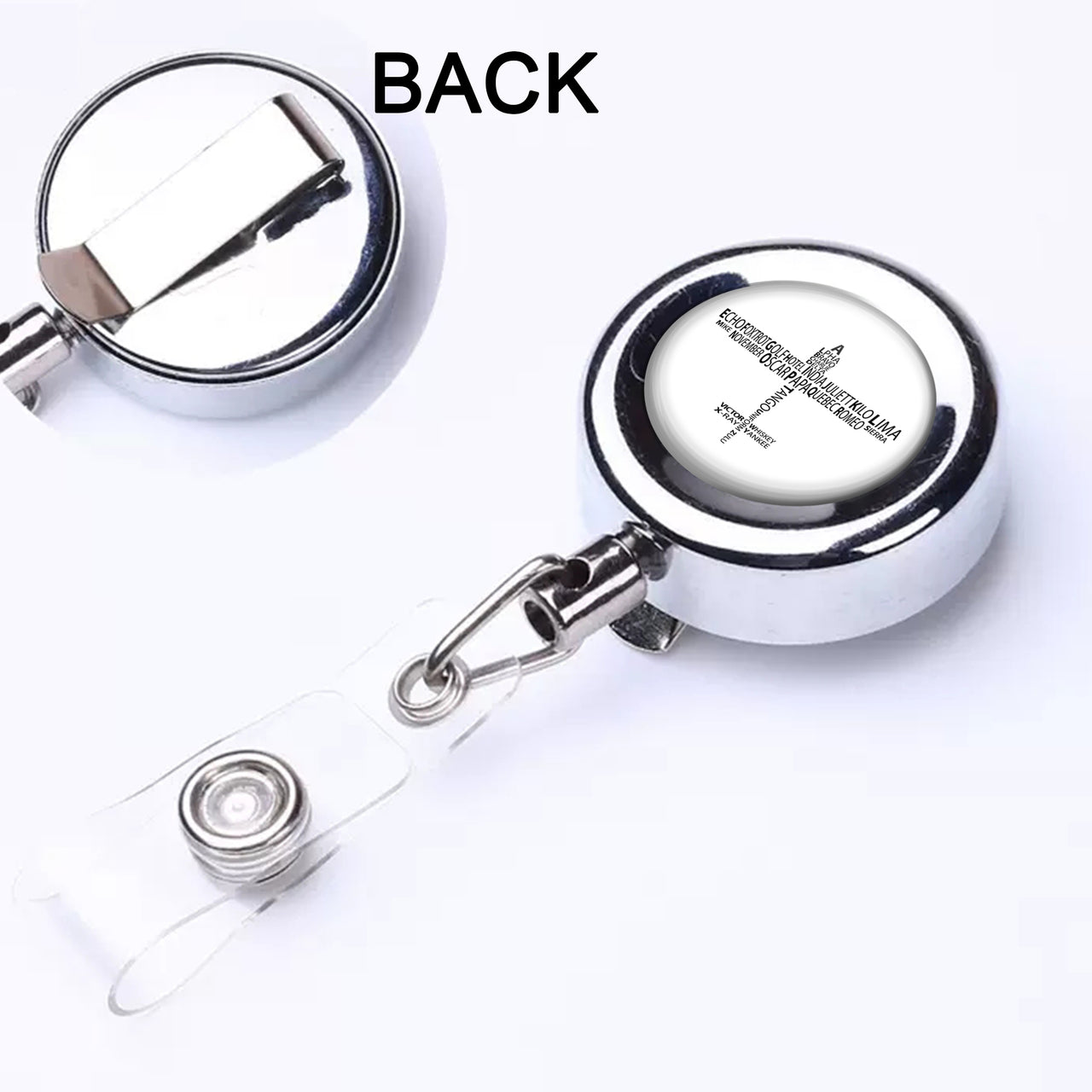 Propeller Shape Aviation Alphabet Designed Retractable ID Card Badge