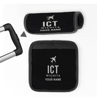 Thumbnail for Wichita Dwight D. Eisenhower National Airport (ICT) Luggage Handle Covers - Black + Name