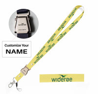 Thumbnail for Wideroe Airlines seat belt lanyard - yellow with name