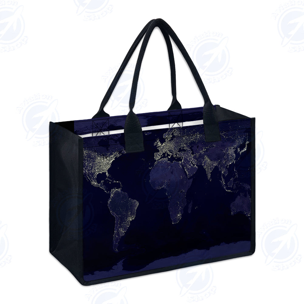 World Map From Space Designed Special Canvas Bags