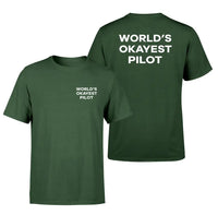 Thumbnail for World's Okayest Pilot design on dark green double side