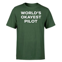 Thumbnail for World's Okayest Pilot design on dark green single side