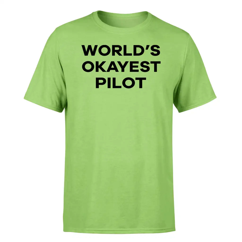 World's Okayest Pilot design on light green single side