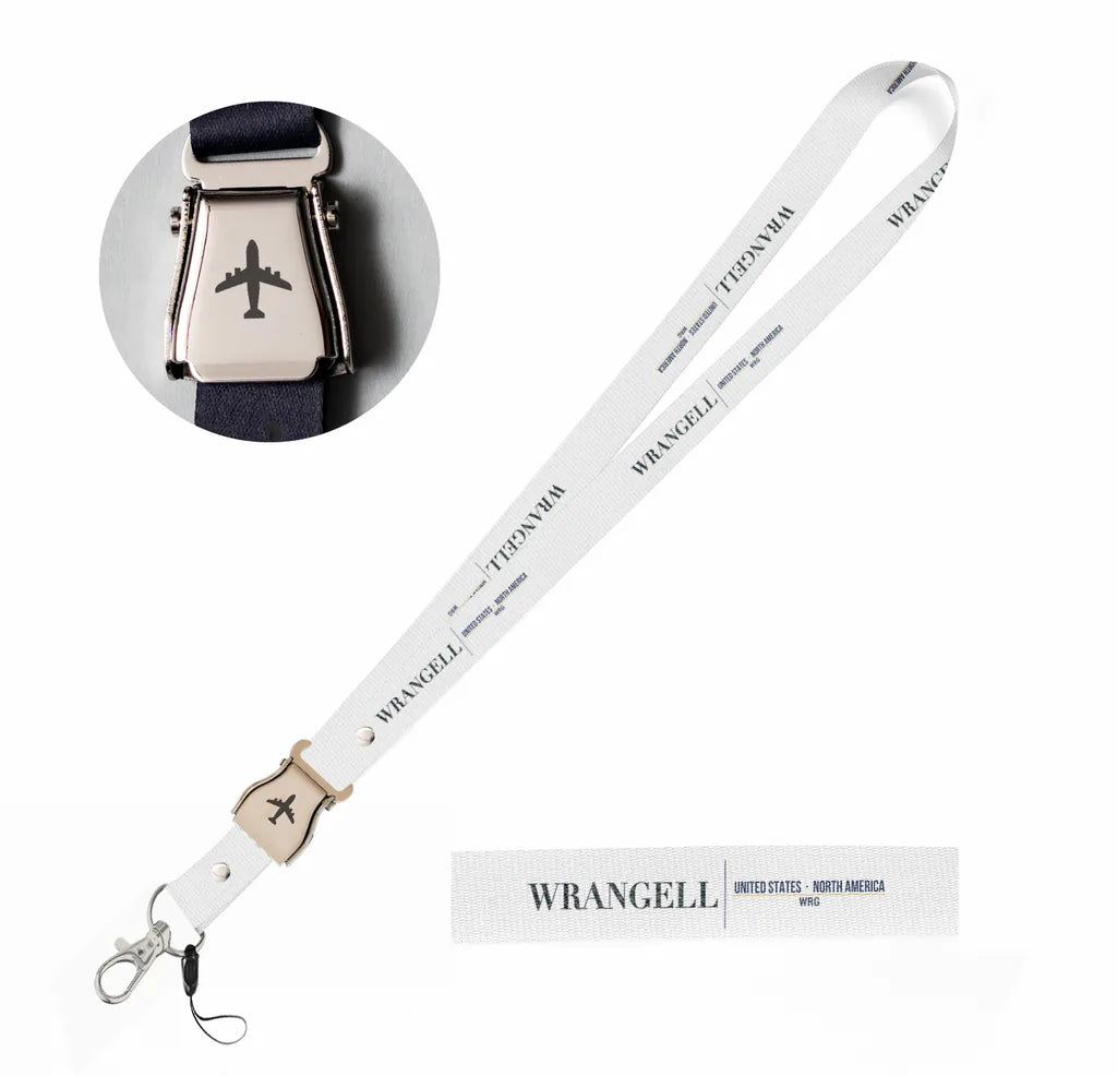 Wrangell City Series seat belt lanyard - white