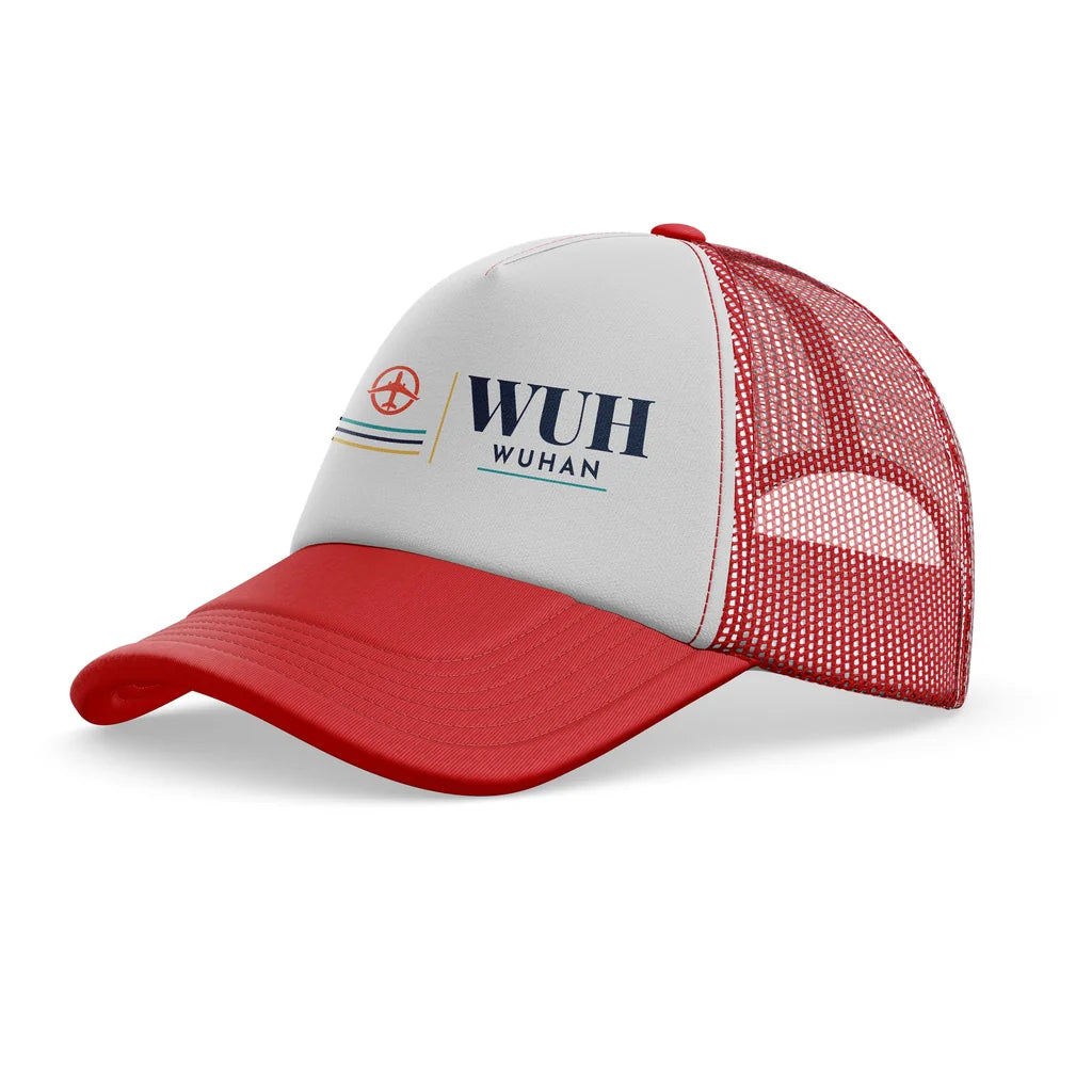 Wuhan Tianhe International Airport (WUH) trucker cap - red