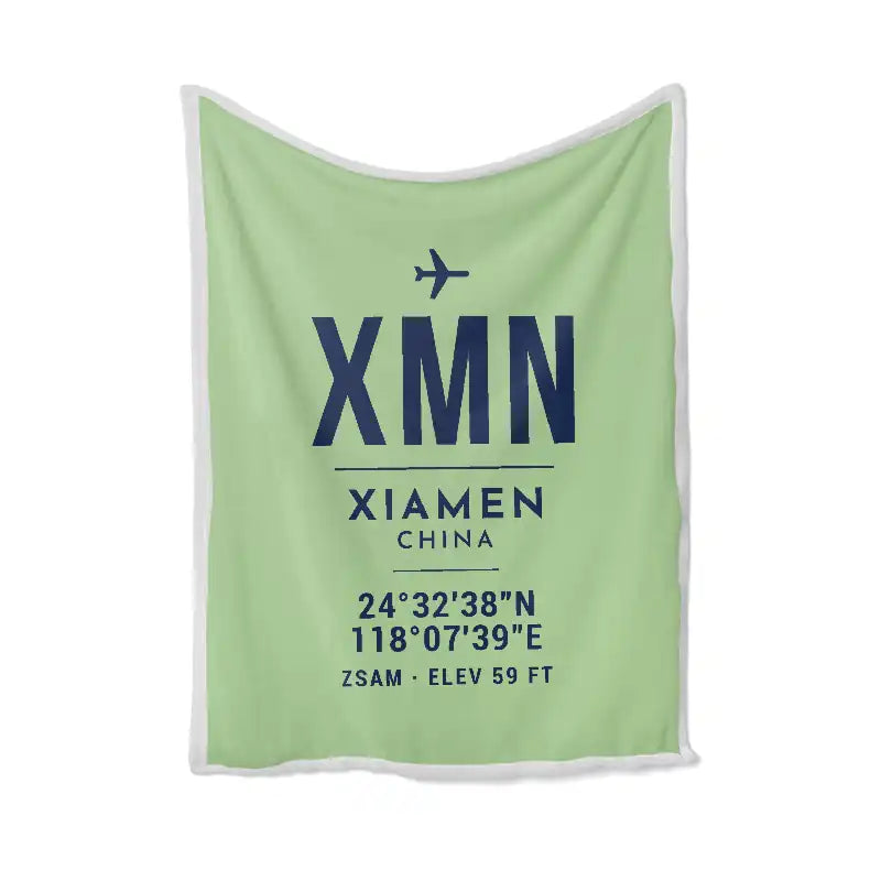 Xiamen Gaoqi International Airport (XMN) Bedding Sets & Blankets - Blanket - ID Tag - Light Green