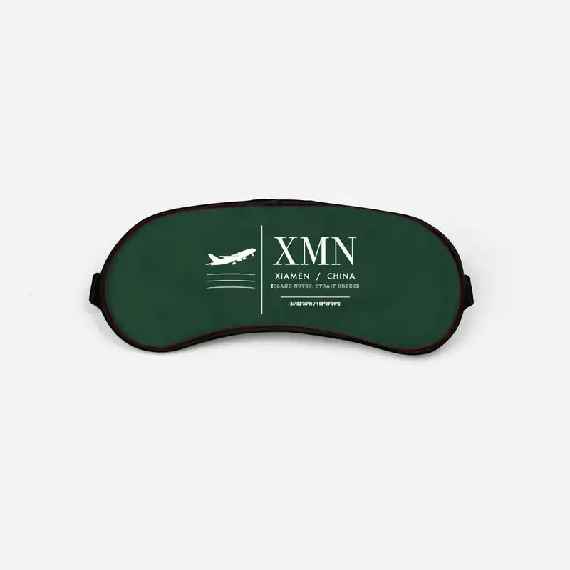 Xiamen Gaoqi International Airport (XMN) Sleep Masks - Sleep Mask - Front - Dark Green