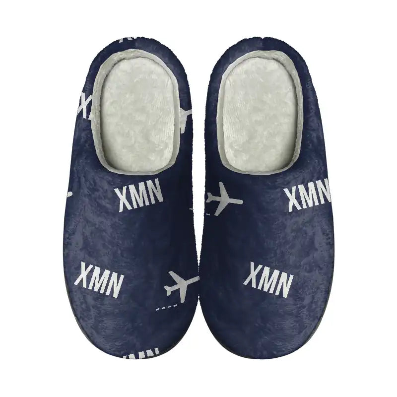 Xiamen Gaoqi International Airport (XMN) Slippers & Flip Flops - Slippers - Cotton - Pattern - Navy Blue