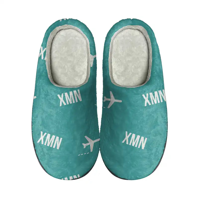 Xiamen Gaoqi International Airport (XMN) Slippers & Flip Flops - Slippers - Cotton - Pattern - Turquoise