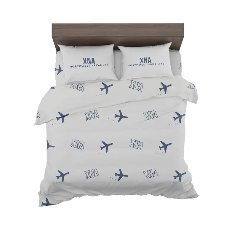 Northwest Arkansas National Airport (XNA) Bedding Sets & Blankets - Bedding Set - Pattern - Light Gray
