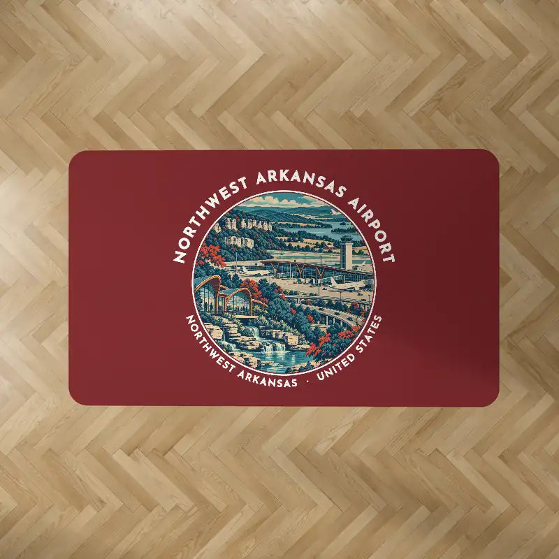 Northwest Arkansas National Airport (XNA) Carpets - Carpet Rectangle - Badge - Dark Red