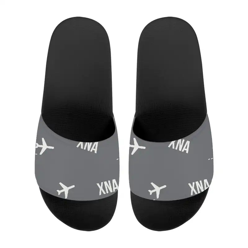 Northwest Arkansas National Airport (XNA) Slippers & Flip Flops - Slippers - Sport - Pattern - Gray