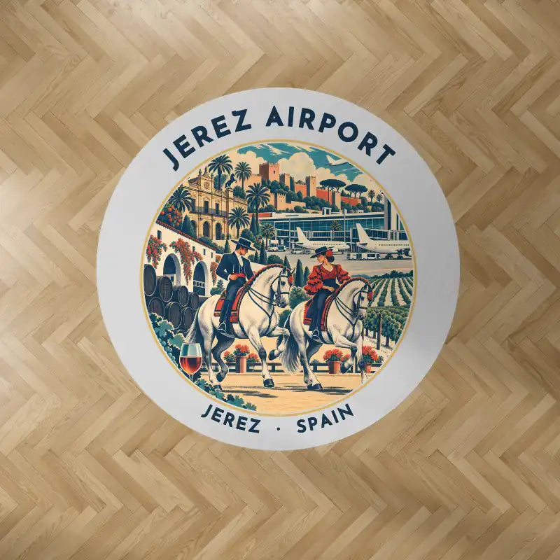Jerez Airport (XRY) Carpets - Carpet Round - Badge - Light Gray