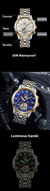 Thumbnail for Luminous Fashion Casual Round Single Folding Buckle Mechanical Watch