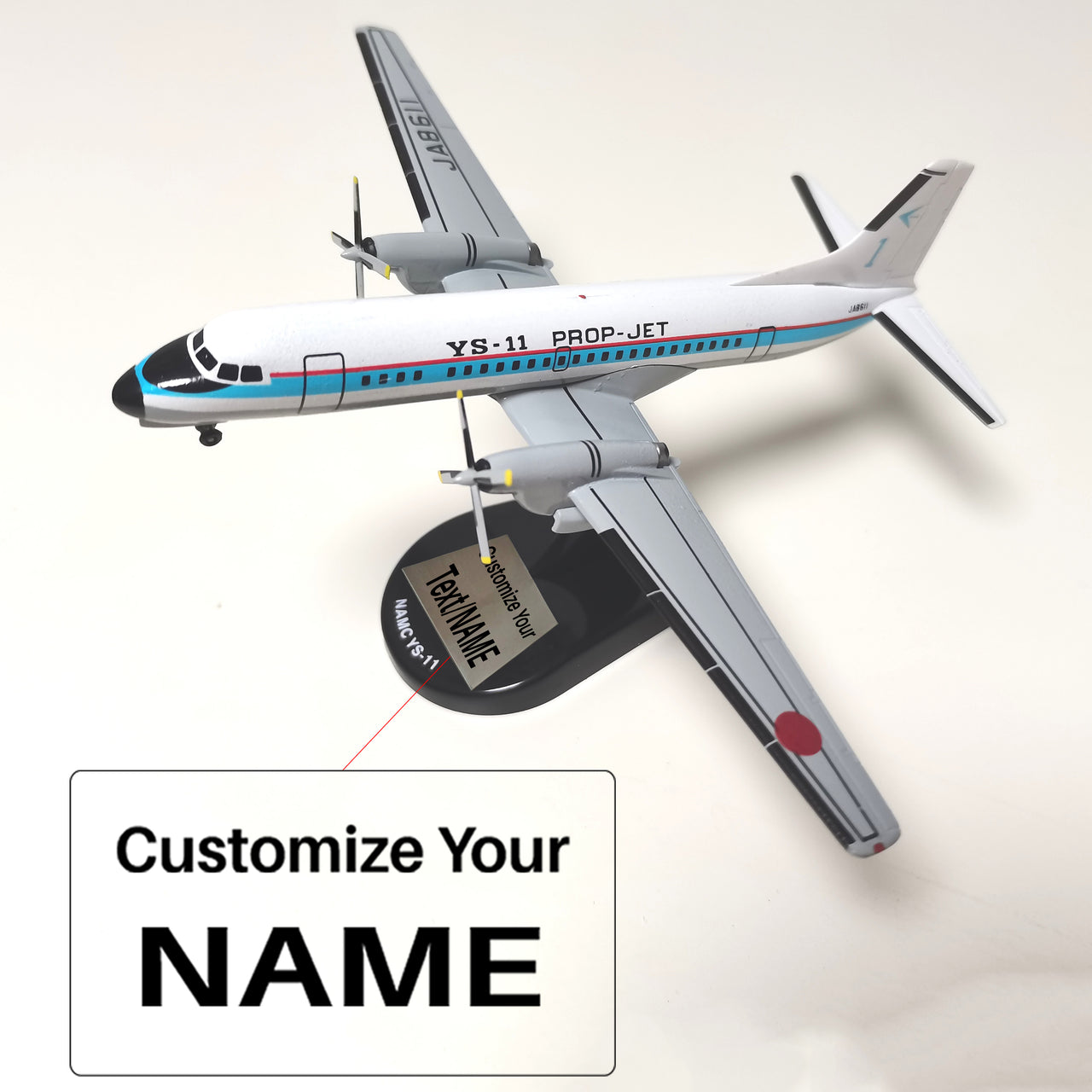 YS-11 PROP-JET Japan Airlines Airplane Model (1/200 Scale)