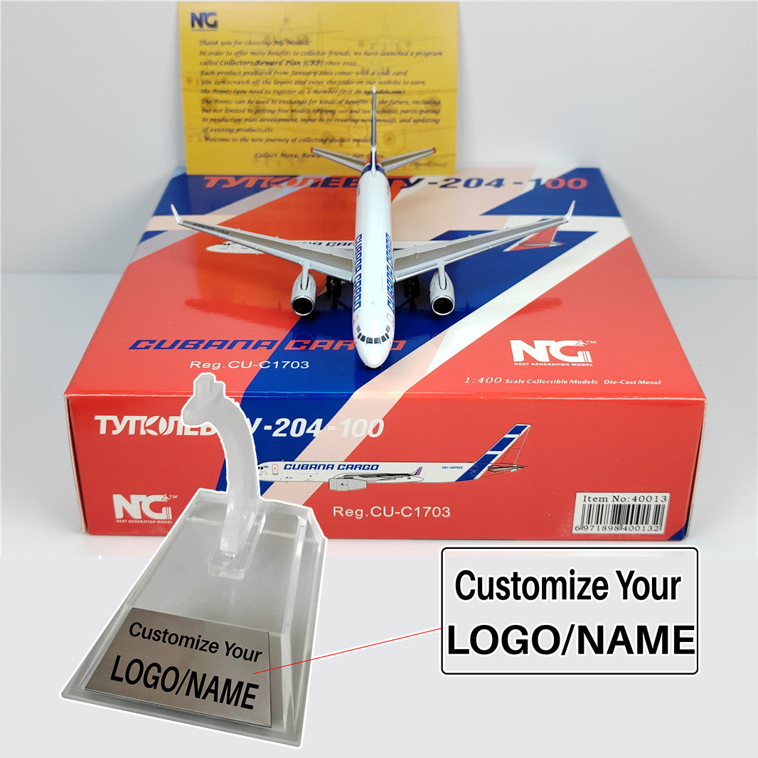 Cubana Tupolev  TU204 Tu-204-100E CU-T1701 Airplane Model (1/400 Scale)