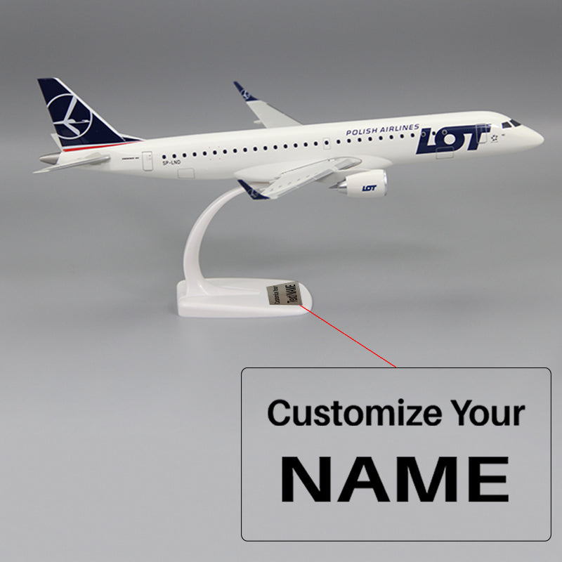 LOT Polish Air E195 E-195 Airplane Model (1/100 Scale)