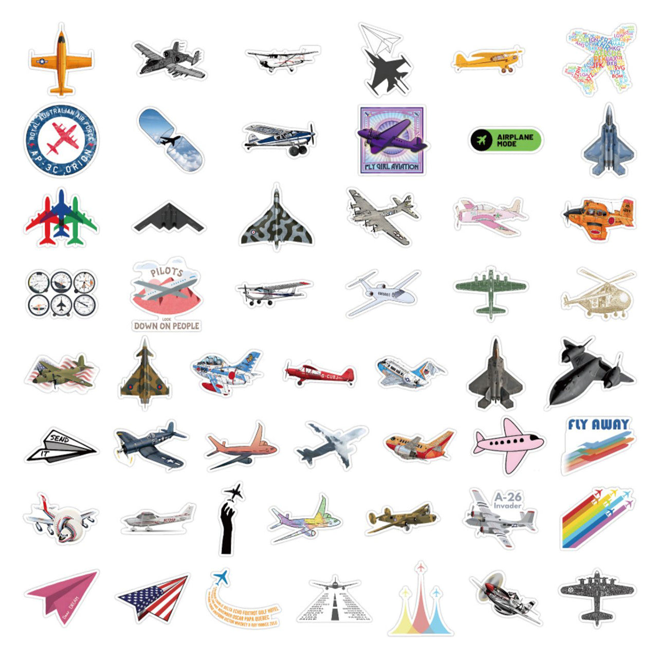 50 Pieces Air Force Stickers (Mixed)