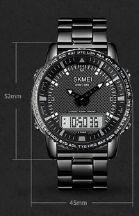 Thumbnail for Multifunctional Trendy Electronic Watch Three Time Outdoor Sports Watch