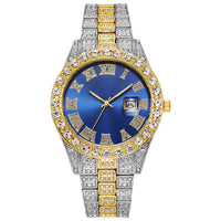 Thumbnail for Steel Strap Roman Rhinestone Calendar Quartz Watch Fashion Male Wristwatch
