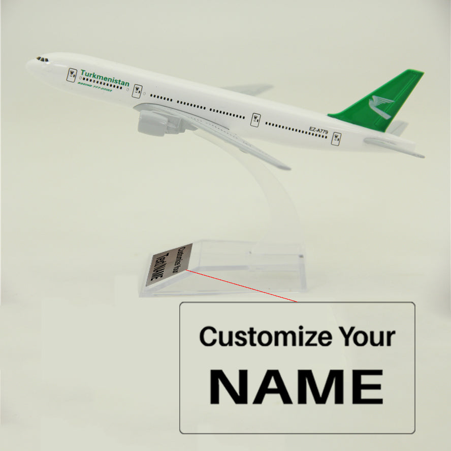 Turkmenistan Airlines Boeing 777 Airplane Model (16CM)