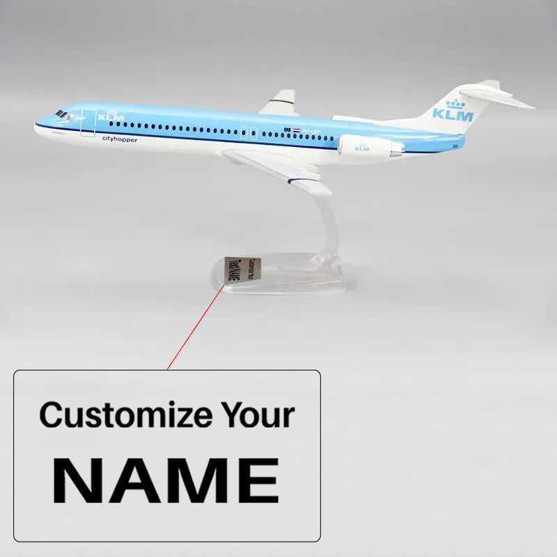 KLM Royal Dutch Airlines Fokker FK-100 FK100 Airplane Model (1:100 Scale)