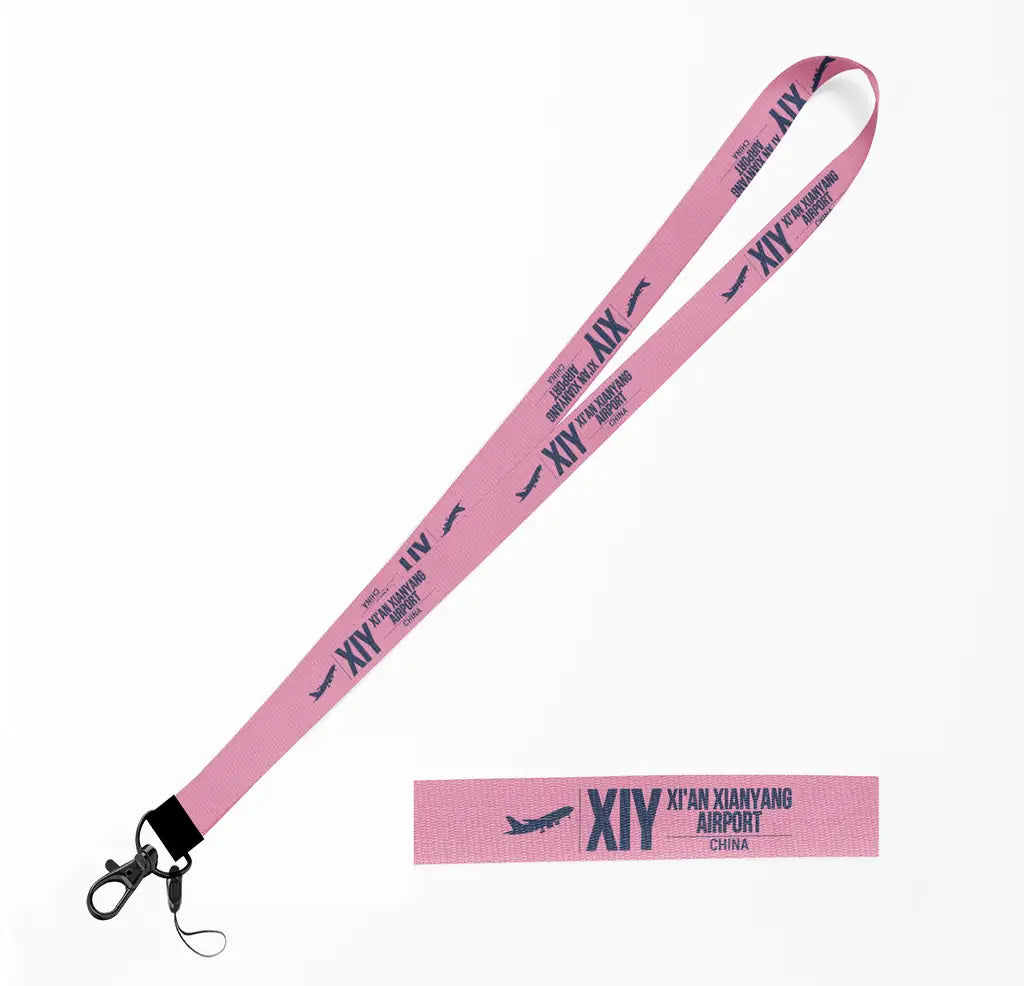 Xi'an Xianyang International Airport (XIY) lanyard - pink