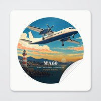 Thumbnail for Xian MA60 - 3D + Name - Circle Sticker - Peel